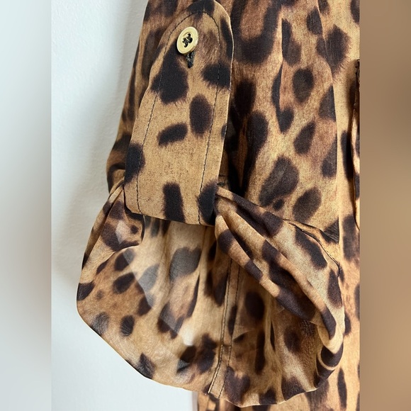 Dolce & Gabbana Leopard ChPrint Blouse–Women’s Sz 48 (US 38 M) Made in Italy EUC - Picture 10 of 12